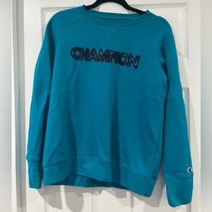 Womens Teal Champion Sweatshirt Crew Neck Size Medium